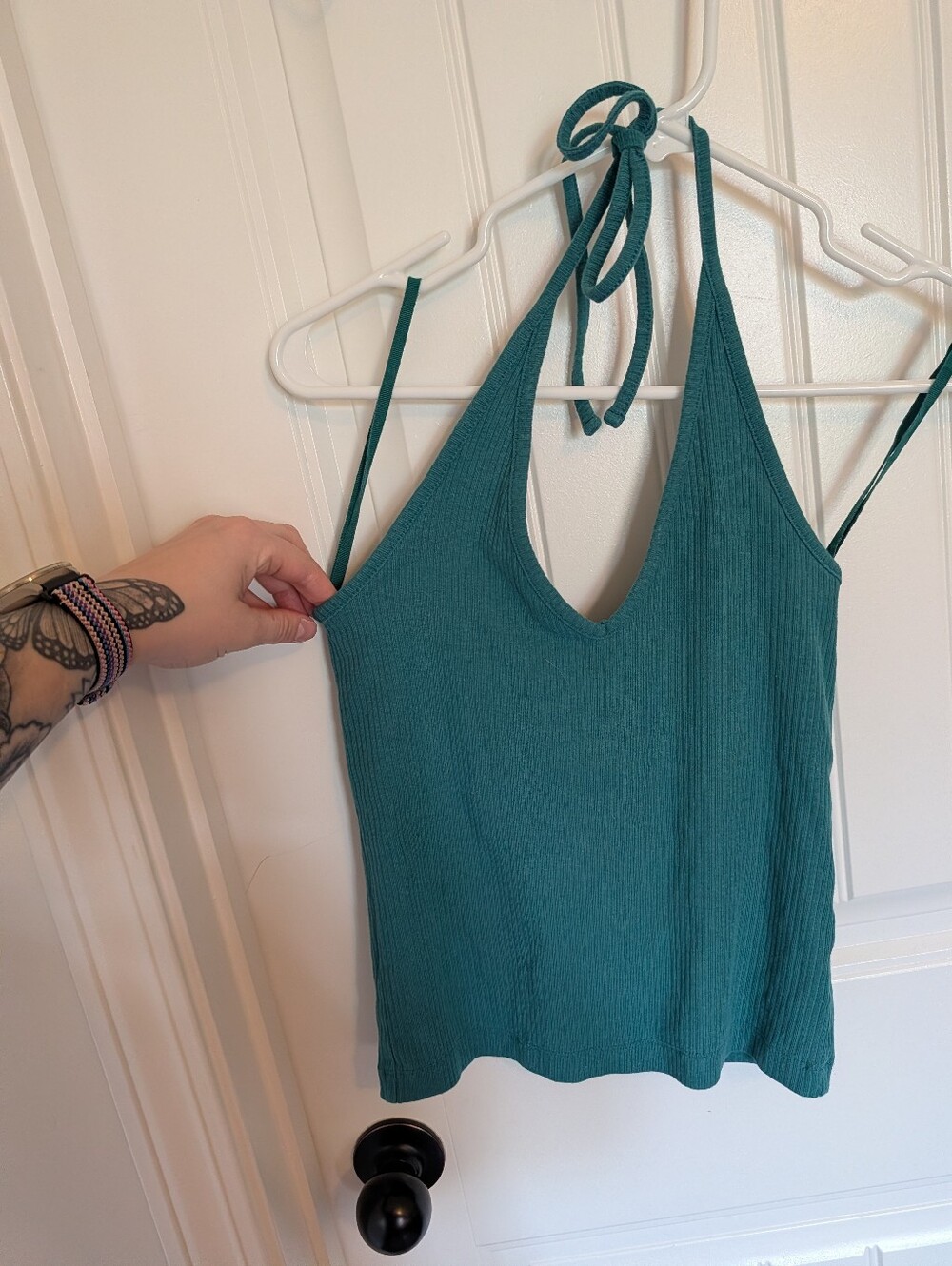 Old Navy Teal Ribbed Halter Camisole